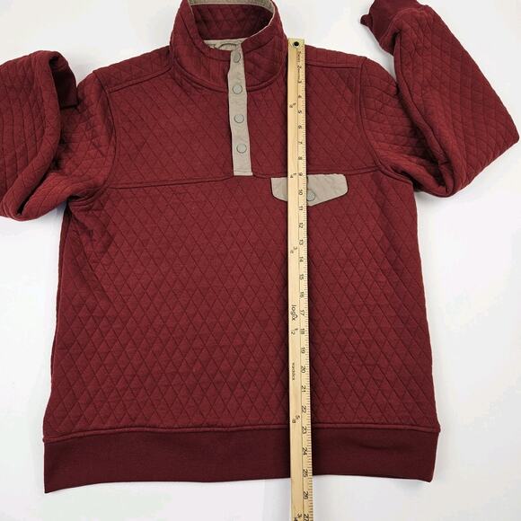 UNTUCKit Pullover Sweater Men's M 1/4 Snap Quilted Red Long Sleeve Carufe 40179 - Picture 7 of 9